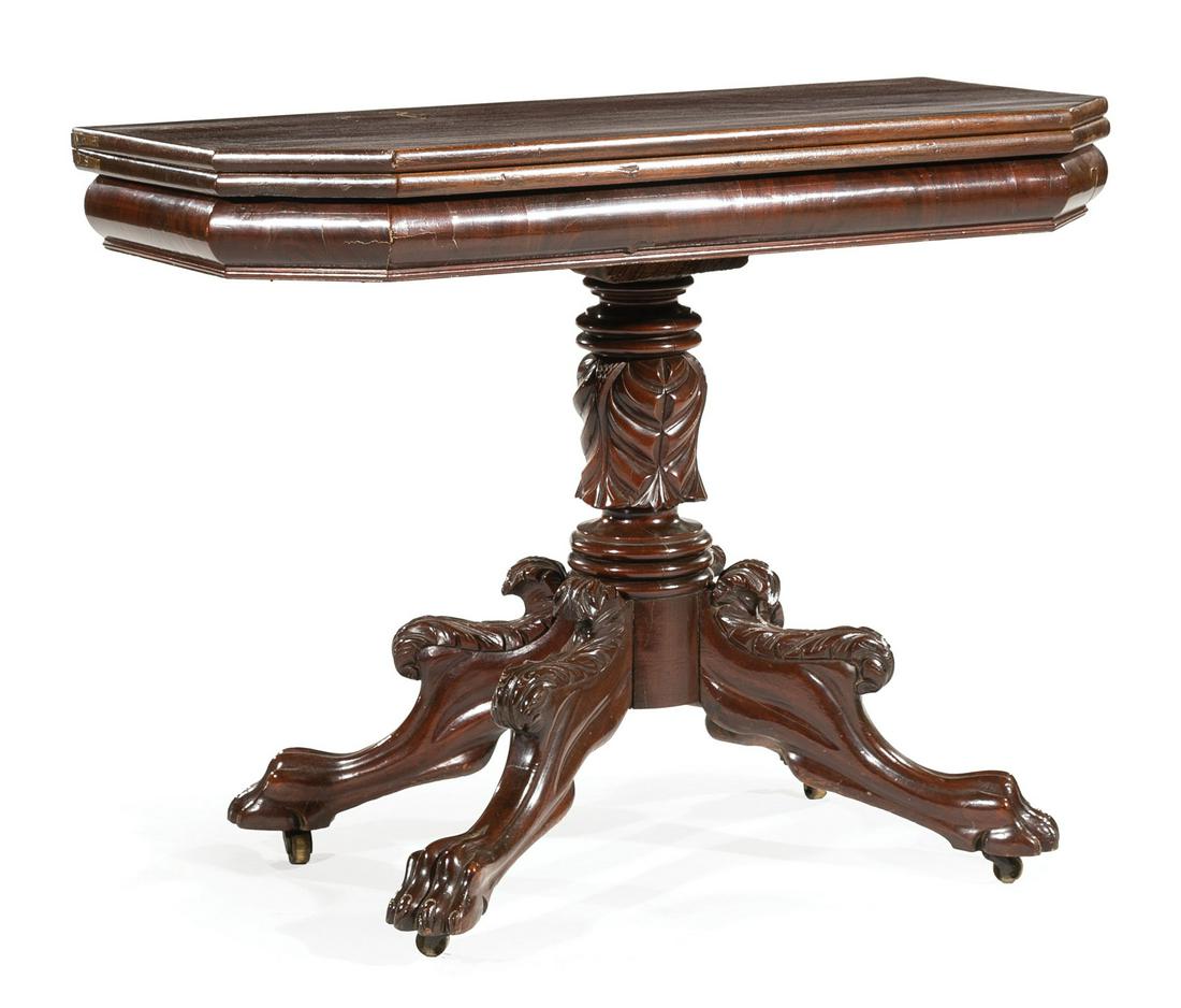 American Classical Carved Mahogany Games Table (1 of 4)