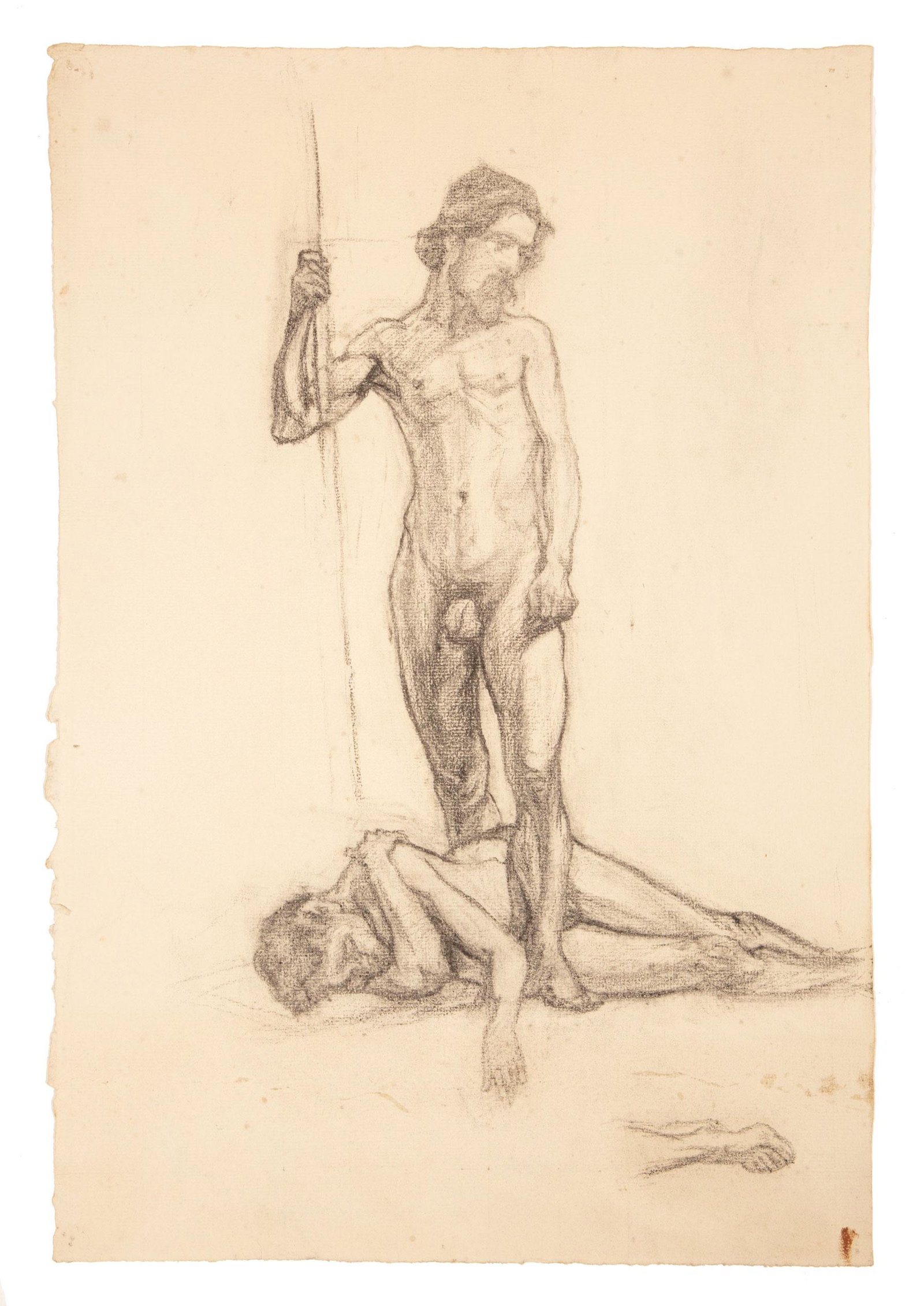 Victoria Mörs (German, 1858-1957): Victoria Mörs (German, 1858-1957), "Nude Studies", charcoal on paper, unsigned, 19 in. x 12 3/4 in., unframed Provenance: Property of the Mobile Museum of Art, Mobile, AL, sold to benefit their C