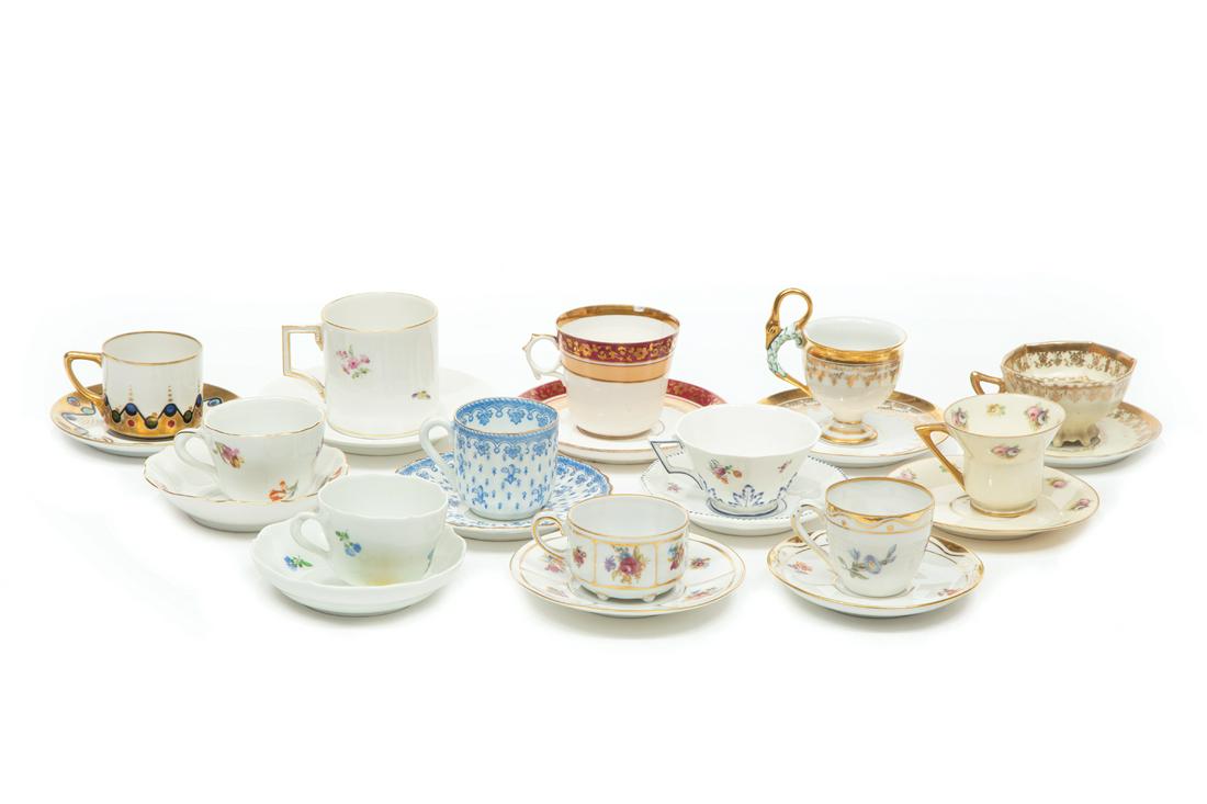 Twelve Porcelain Teacups and Saucers (1 of 6)