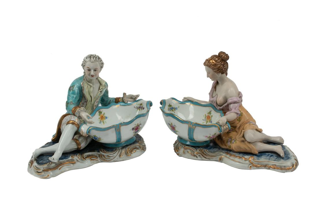 Pair of Meissen-Style Porcelain Sweetmeat Dishes (1 of 6)