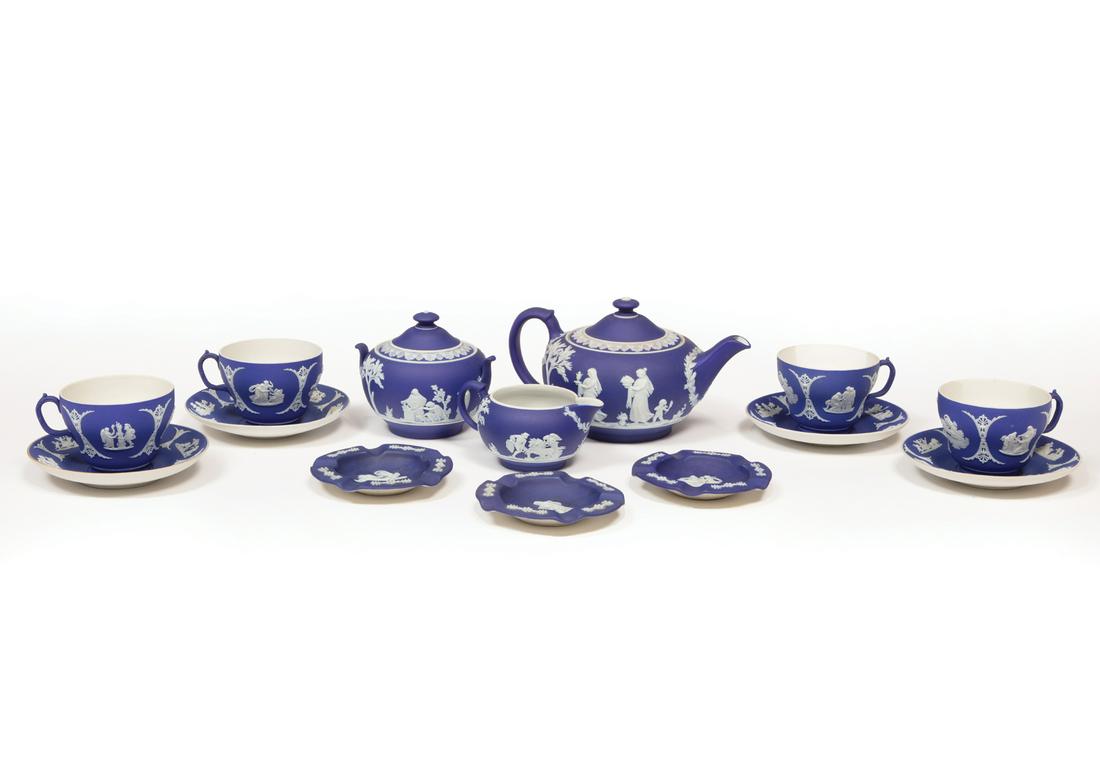 Wedgwood Blue Jasperware Tea Service (1 of 6)