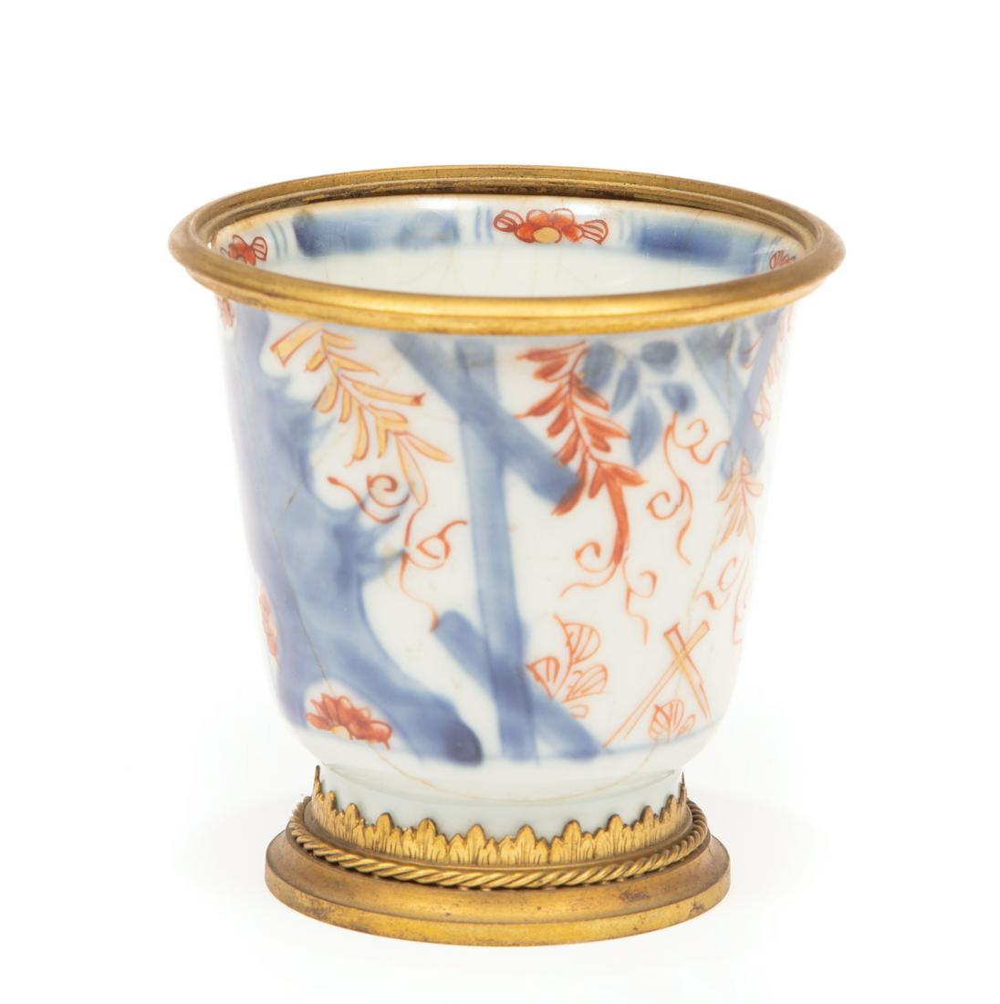 Metal-Mounted Chinese Export Imari Porcelain Cup (1 of 3)