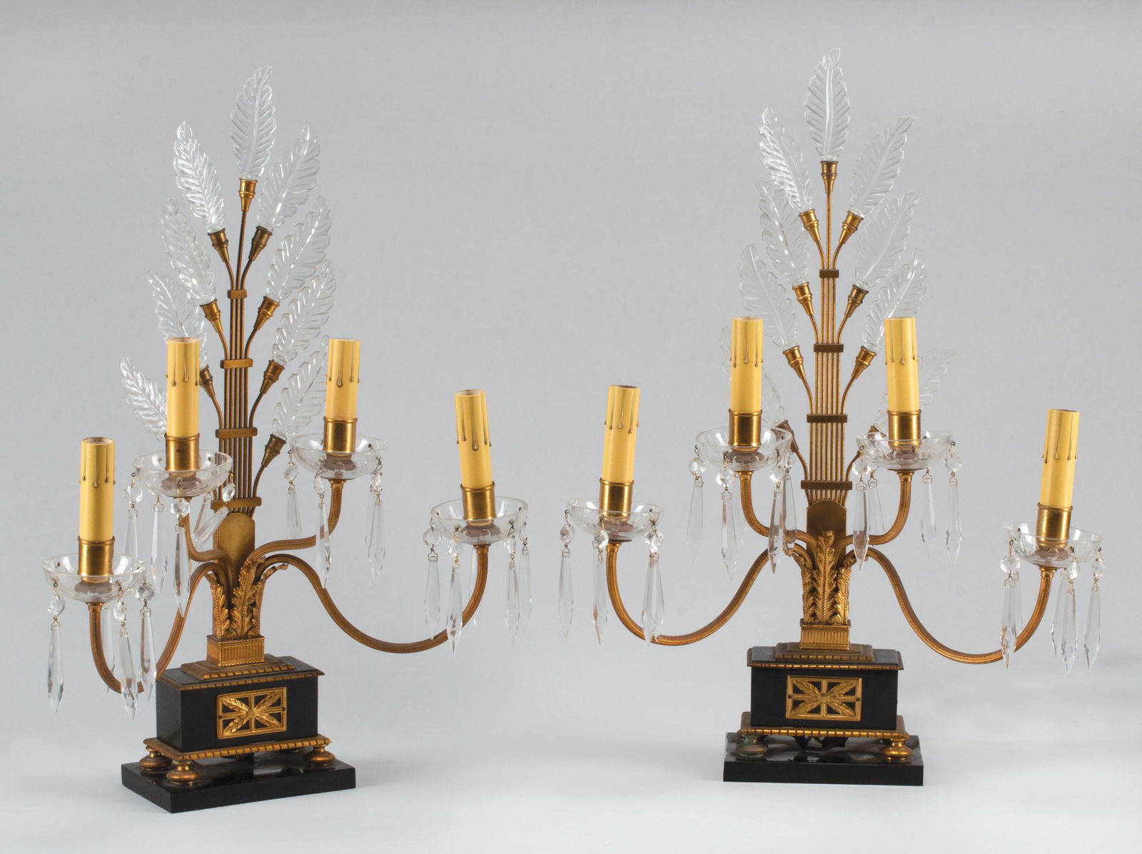 Black Marble and Bronze Four-Light Candelabra (1 of 4)