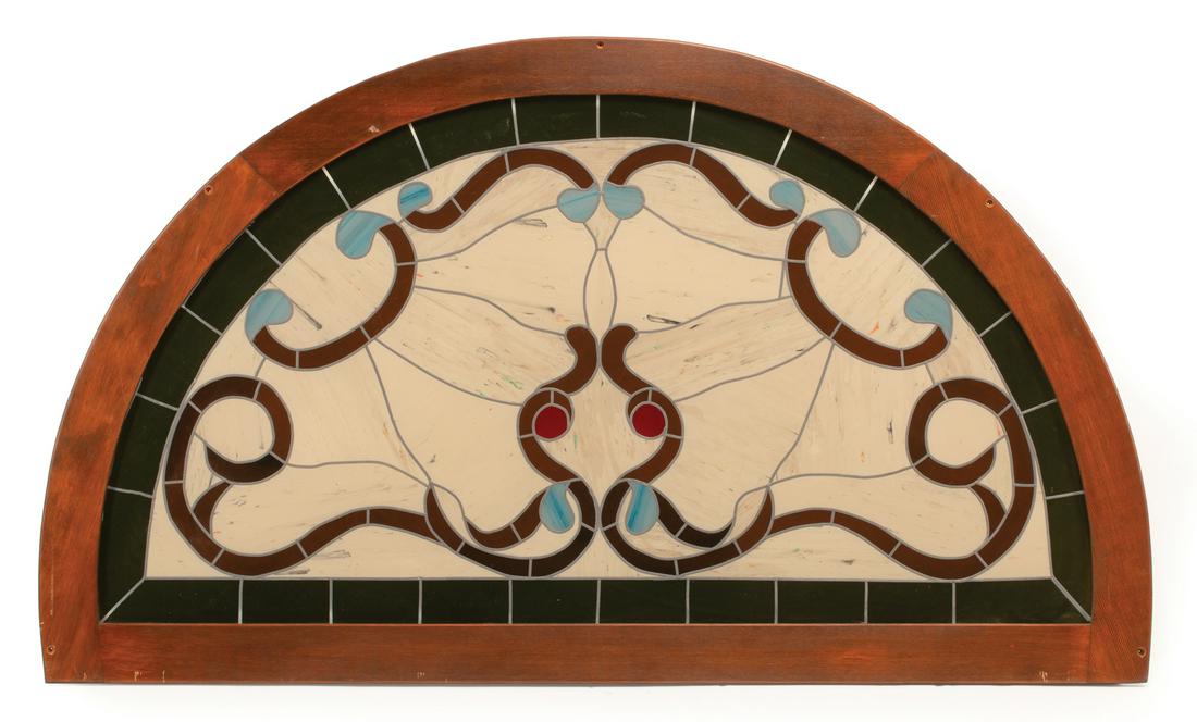 Four Antique Demilune Leaded Glass Overdoors (1 of 7)