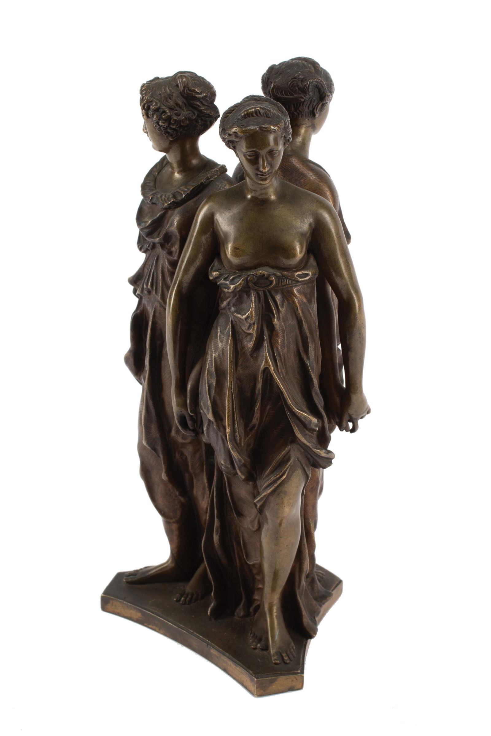 Bronze Figural Group of "The Three Graces": Bronze Figural Group of "The Three Graces" , after Germain Pilon, h, 9 1/4 in. x 4 in. x 4 in Condition: Overall good condition