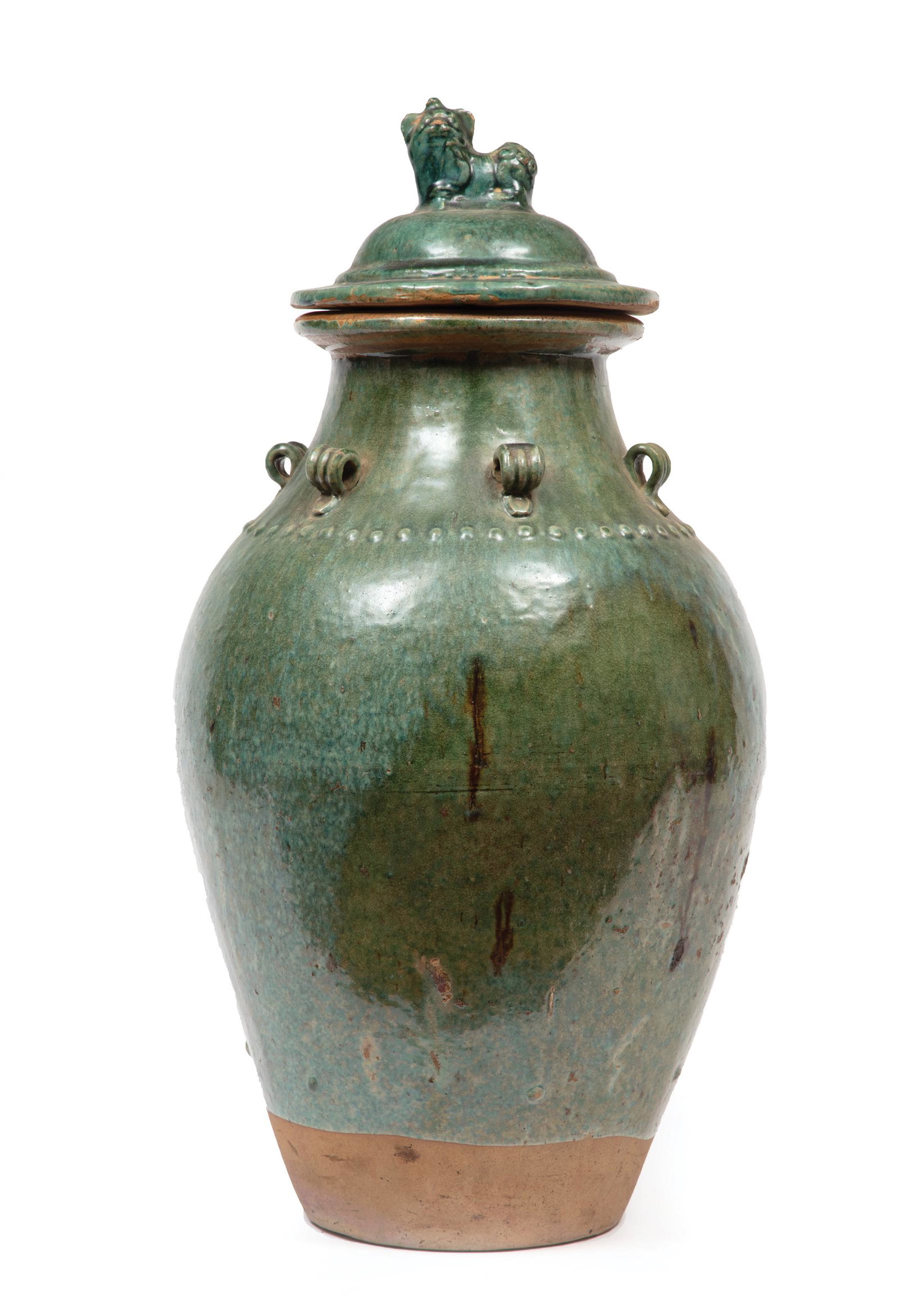 Chinese Glazed Earthenware Jar and Cover (1 of 3)