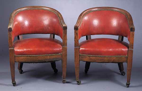 Pair Antique Georgian-Style Tub Chairs