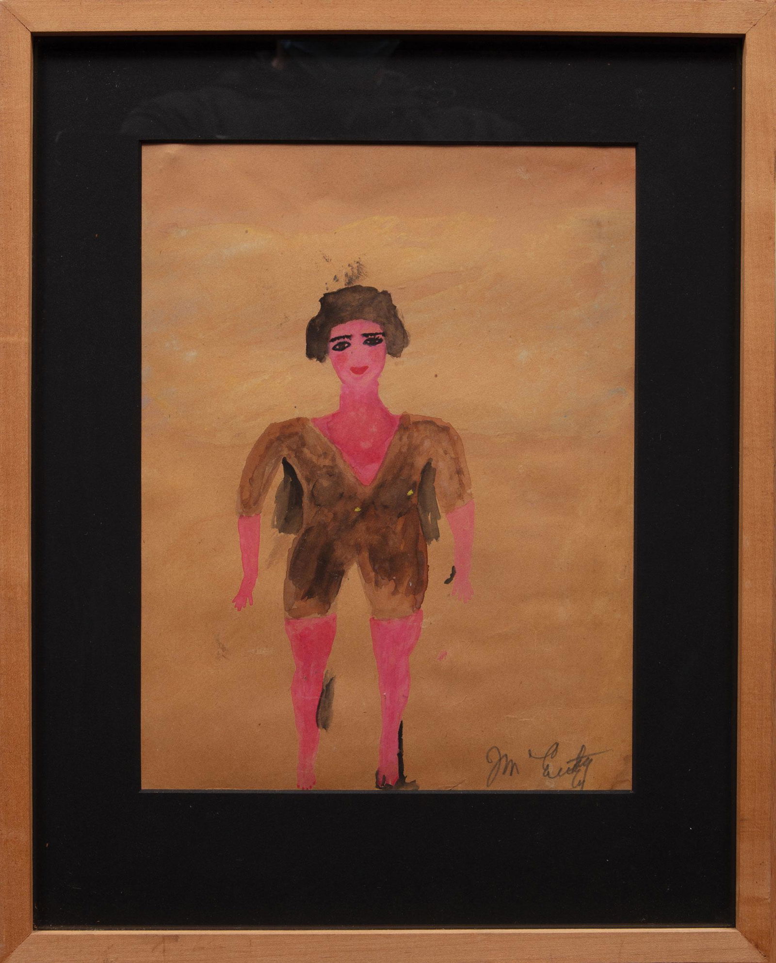 Justin McCarthy (American/Pennsylvania, 1891): Justin McCarthy (American/Pennsylvania, 1891-1977), "Bathing Beauty", watercolor on paper, pencil-signed lower right, 11 7/8 in. x 9 1/2 in., framed Provenance: Galerie Bonheur, St. Louis, MO, 1996; E