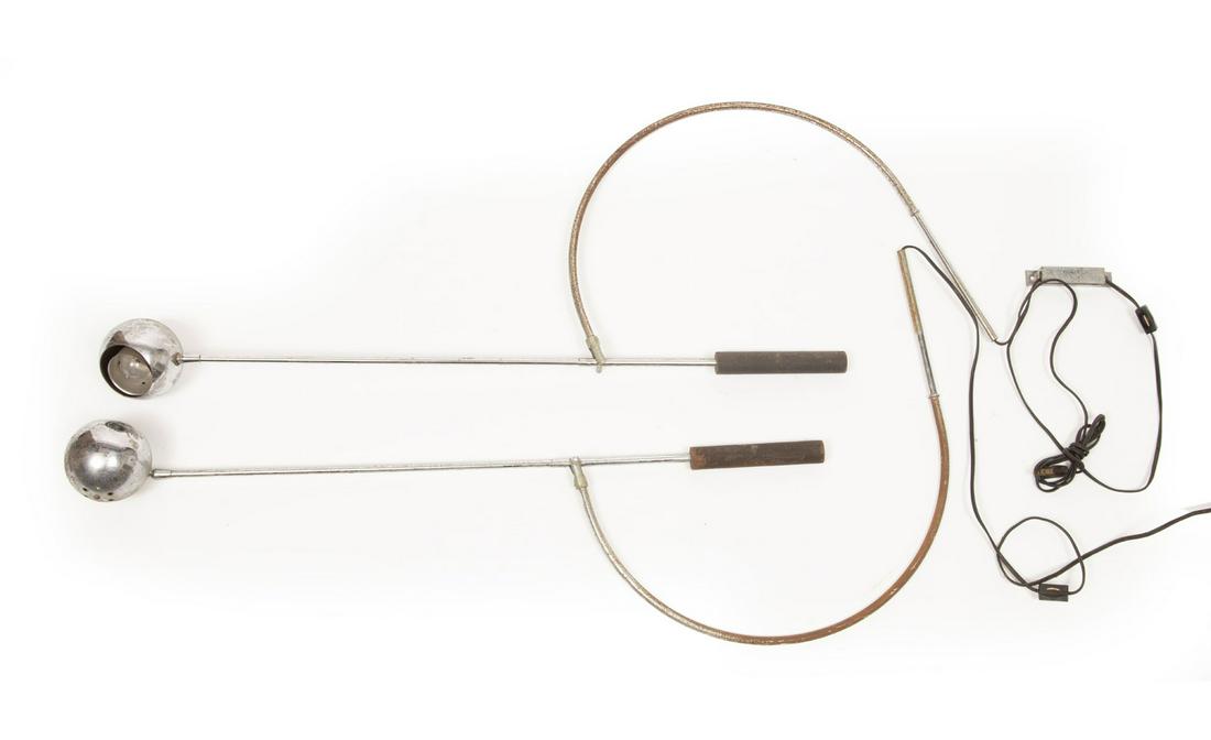 Attributed to Robert Sonneman Wall Sconces: Attributed to Robert Sonneman Chrome Wall Sconces, mid-20th c., h. 17 in., d. 39 in. Provenance: Estate of Curator, Scholar and Collector William "Bill" Fagaly, New Orleans.