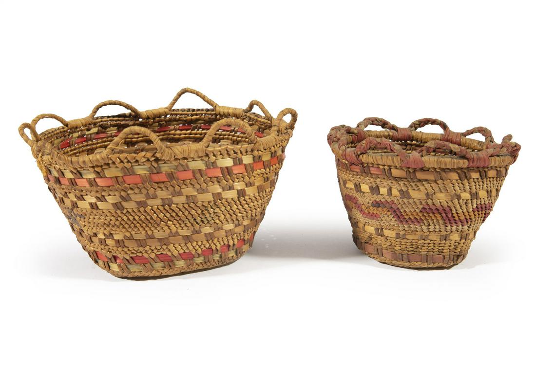 Two Makah and Quinault Baskets with Rope Edges (1 of 2)