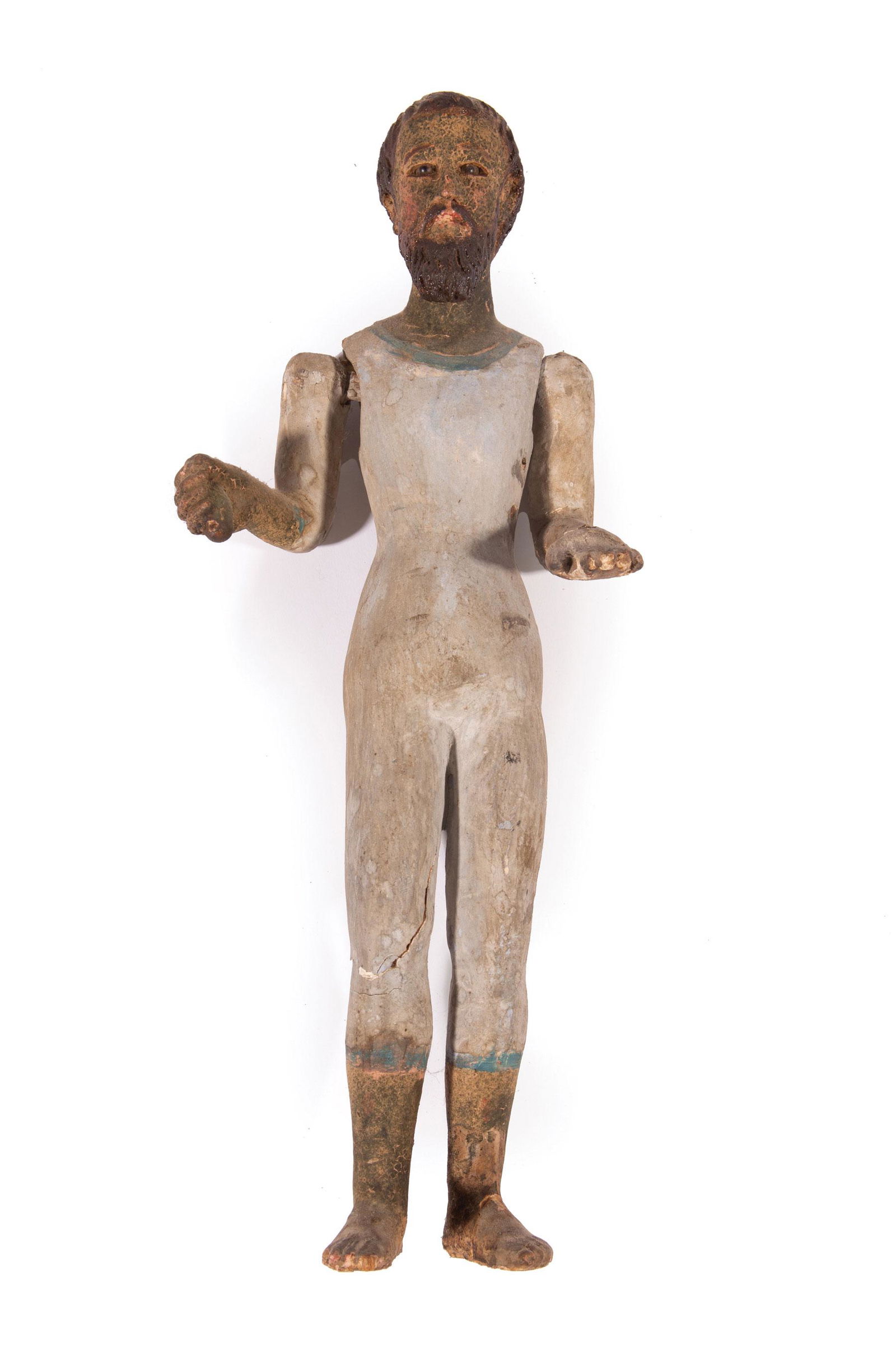 Mexican Vernacular Painted Wood Santos Figure (1 of 2)