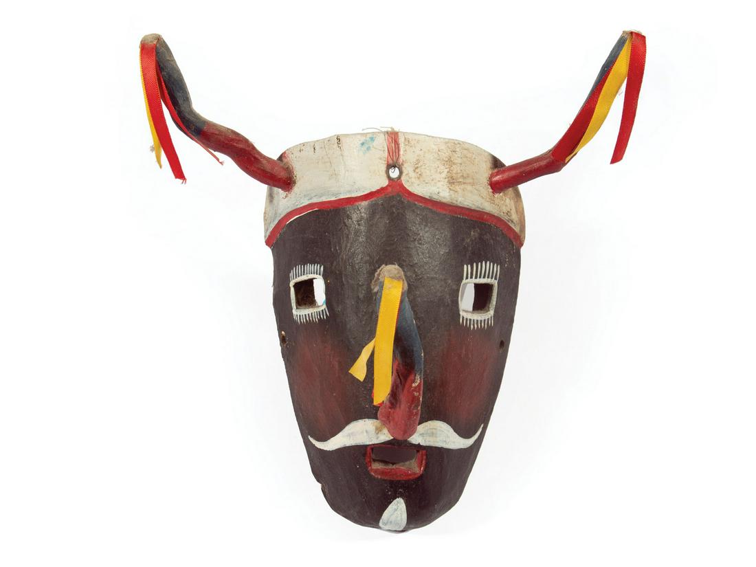 Mexican Vernacular Painted Wood Face Mask (1 of 2)