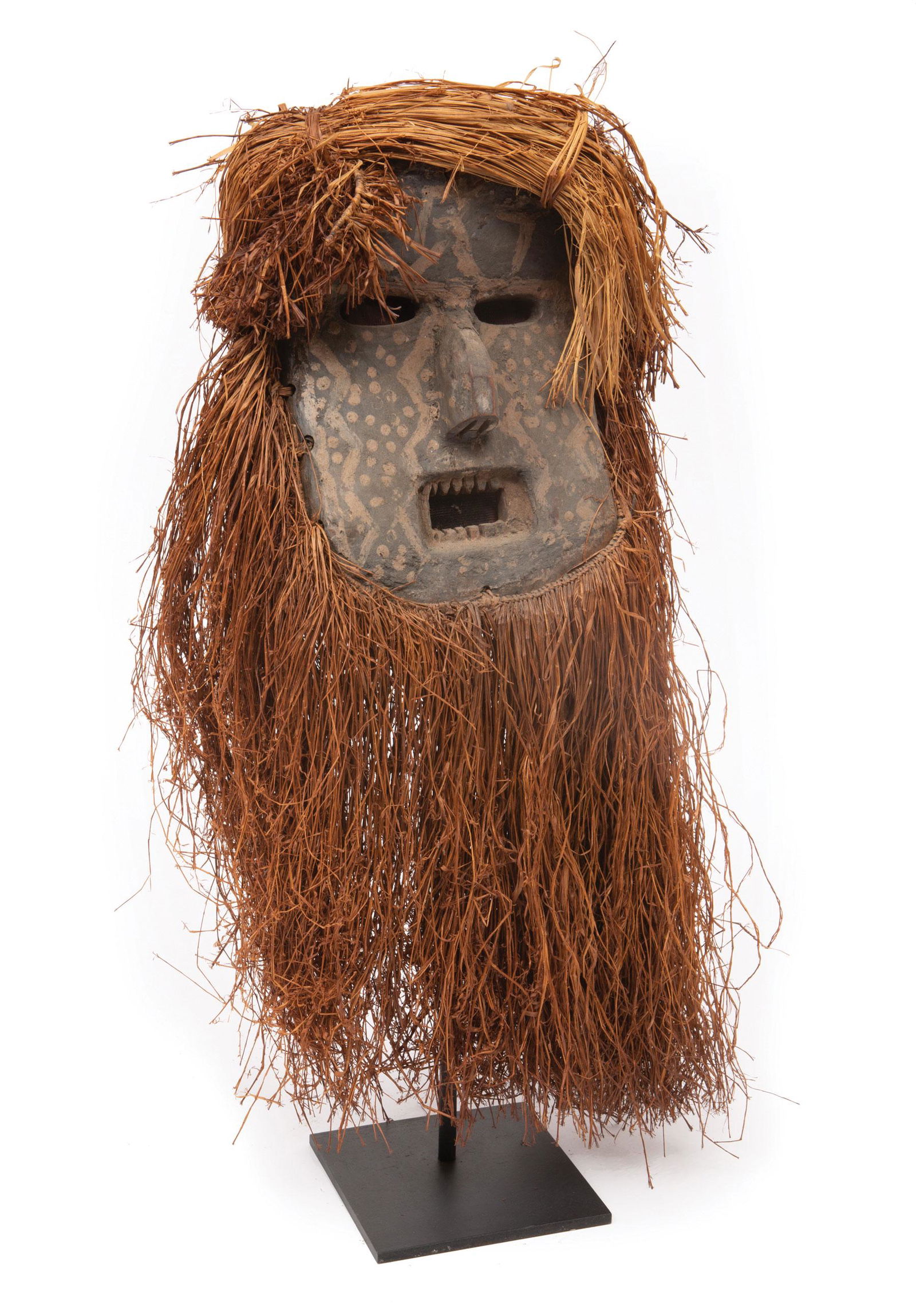 African Ngbaka Carved and Painted Wood Face Mask (1 of 2)
