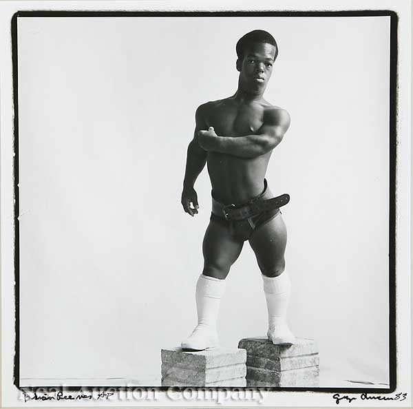 George Dureau (American/New Orleans, b. 1930): George Dureau (American/New Orleans, b. 1930), a pair of vintage silver gelatin photographs including "Brian Reeves", signed and dated "'83" lower right, titled and numbered "A/P" lower left, sight 6 