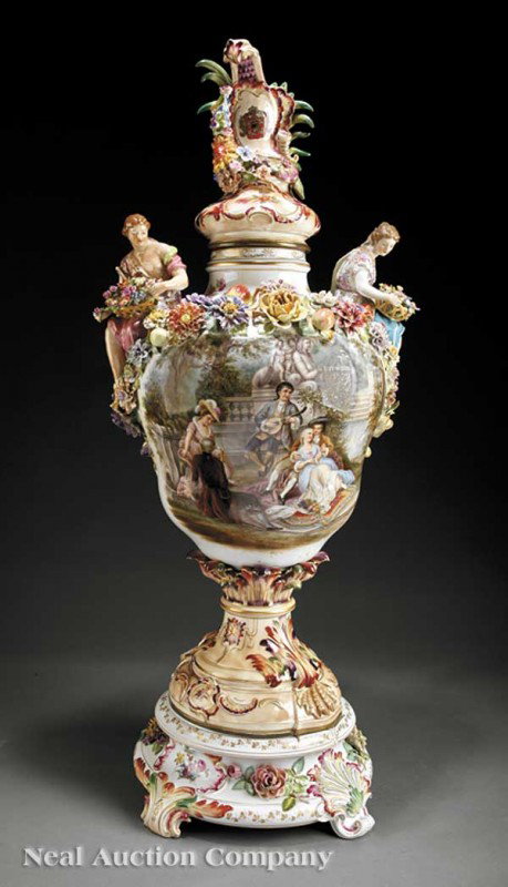 Dresden Porcelain Urn Carl Thieme Factory