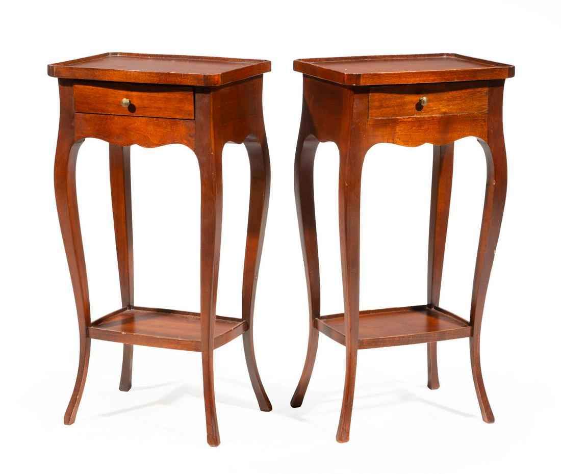 Pair of Louis XV-Style Mahogany Side Tables (1 of 2)