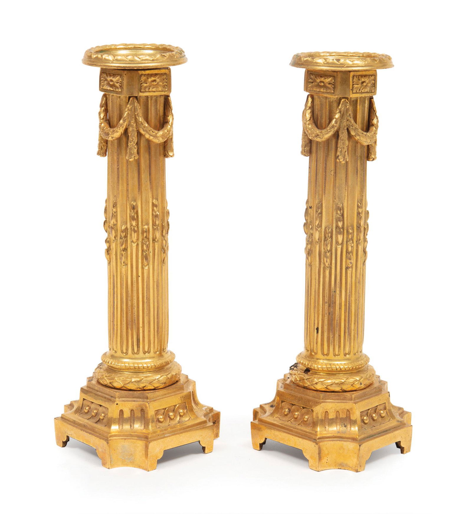 Pair of Empire-Style Gilt-Bronze Candlesticks (1 of 2)
