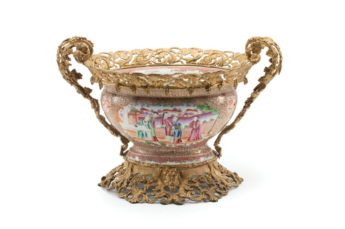 French Bronze-Mounted Porcelain Serving Bowl (1 of 11)