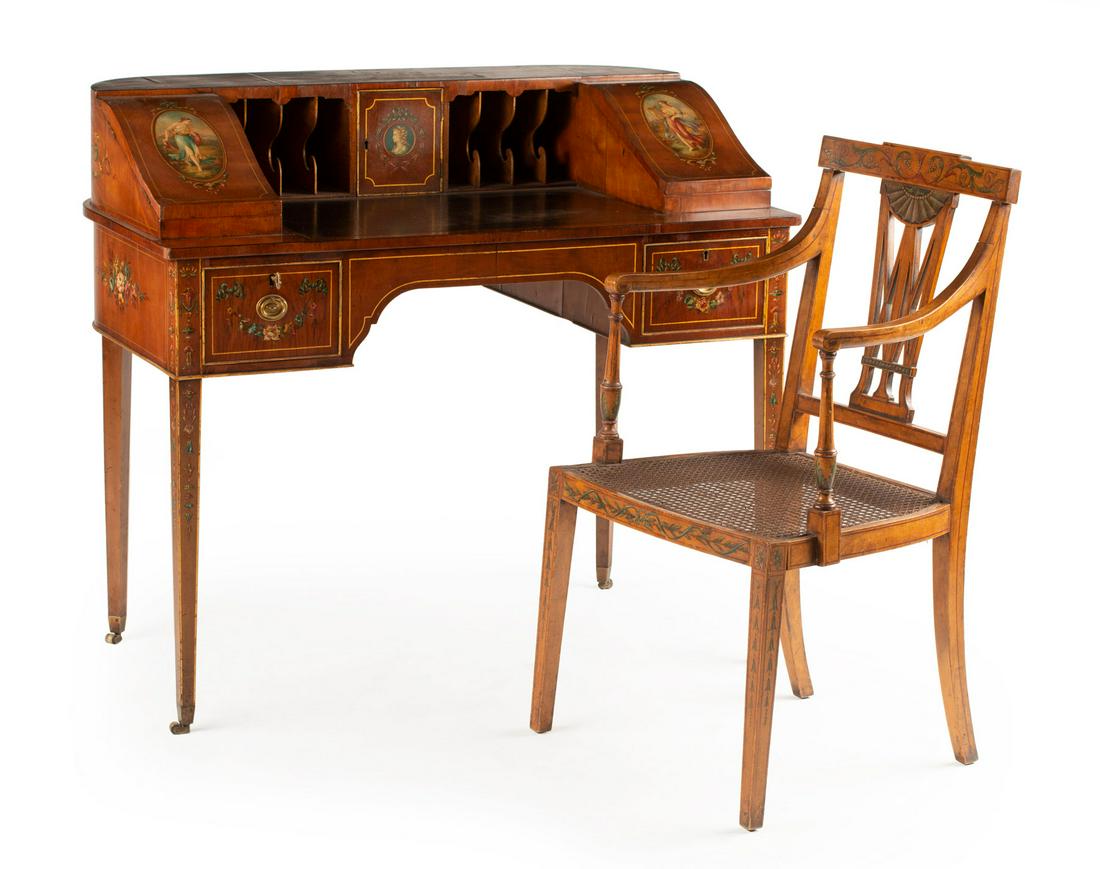 Edwardian Carlton House Desk and Armchair (1 of 8)