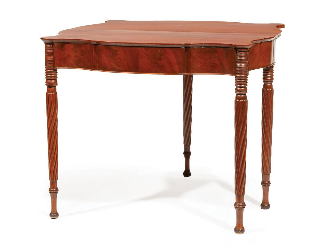American Federal Carved Mahogany Games Table (1 of 4)