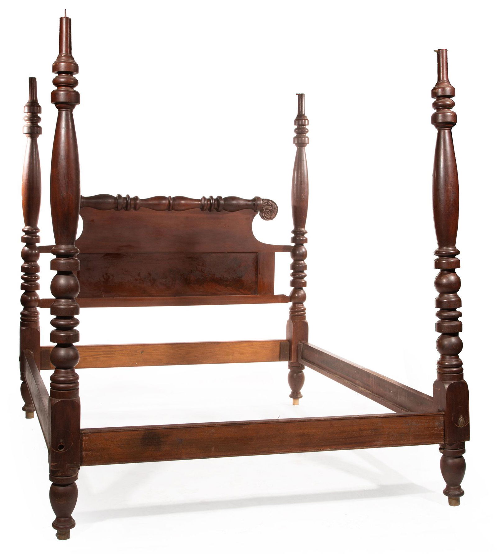 Louisiana Carved Mahogany Poster Bed of Generous Width (1 of 13)