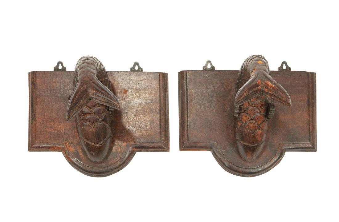 Pair of Continental Carved Wood Figural Brackets (1 of 4)
