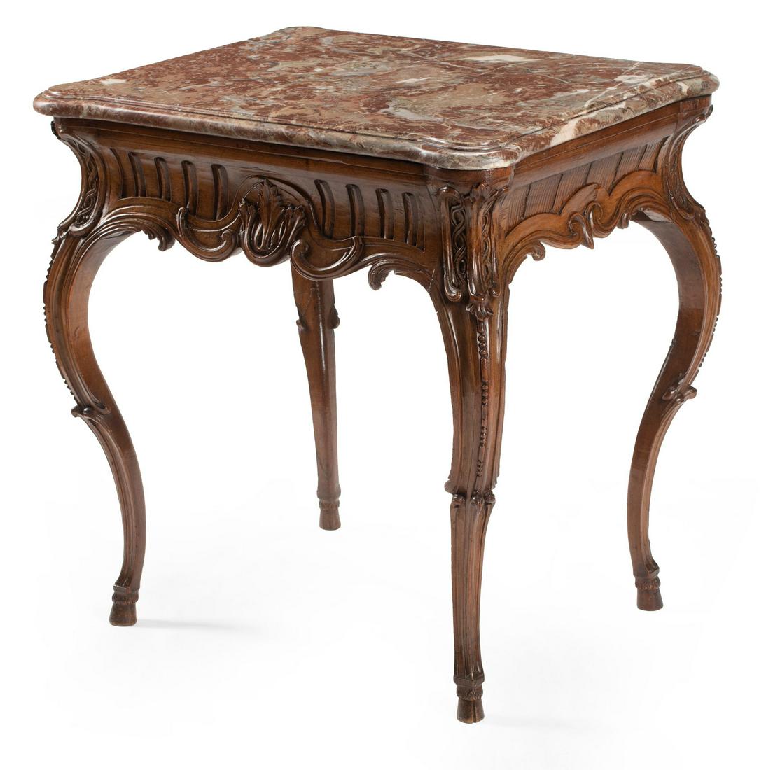 French Provincial Carved Walnut Side Table (1 of 4)