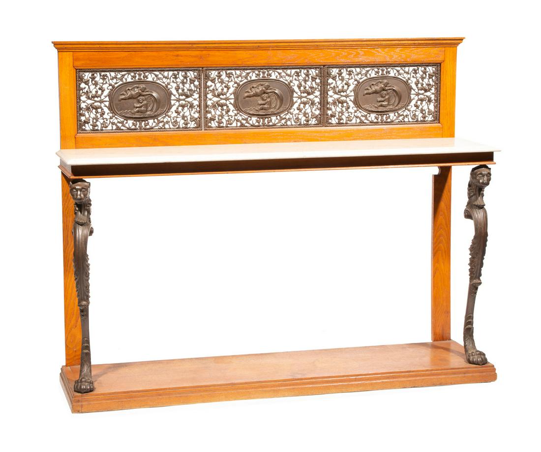 Continental Bronze-Mounted Oak Console Table (1 of 5)