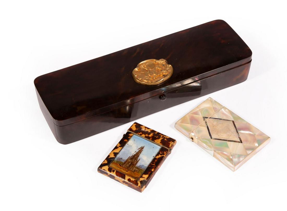 Antique English Tortoiseshell Dresser Box (1 of 3)
