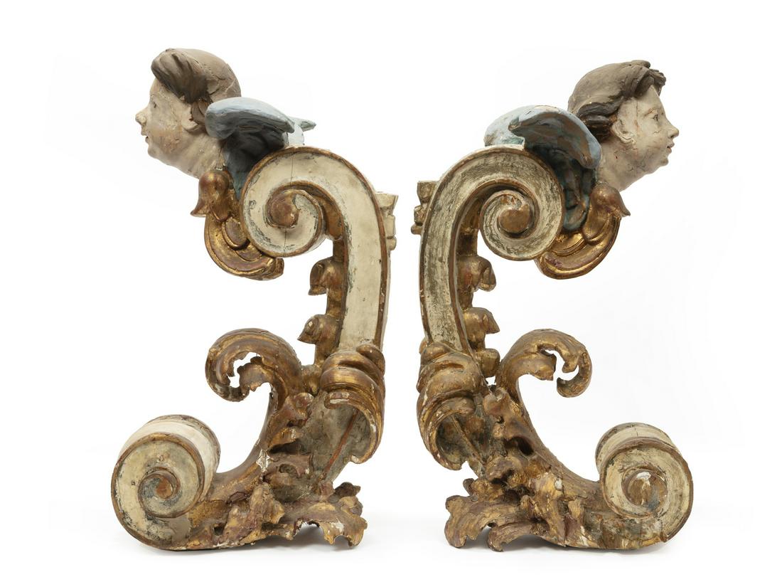 Carved, Parcel Gilt and Poluchromed Brackets (1 of 4)
