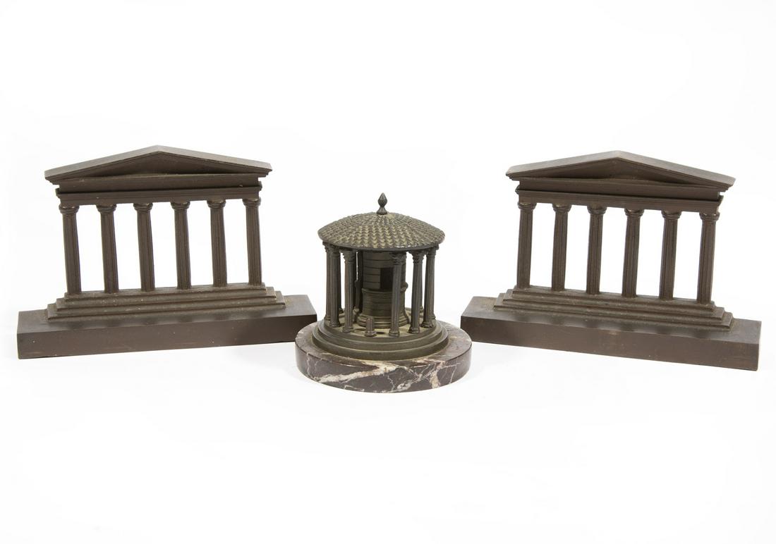 Italian Grand Tour Bronze and Marble Inkwell (1 of 2)