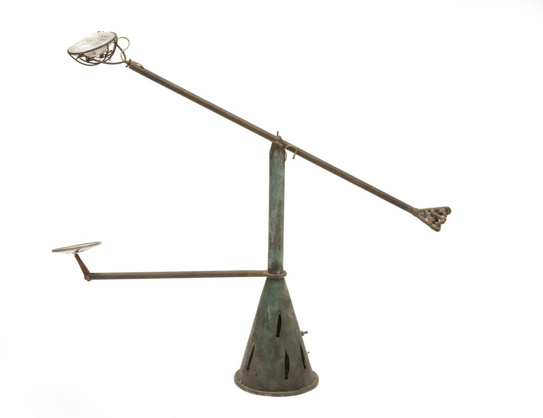 Mario Villa Patinated Metal Table Lamp (1 of 5)