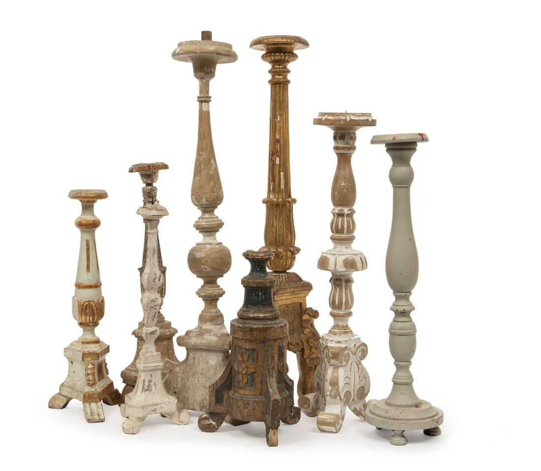 Eight Carved Wood Candlestands (1 of 4)