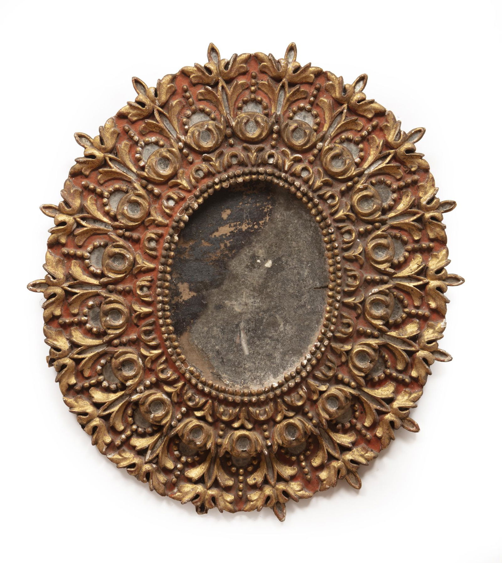 Antique Italian Painted and Parcel Gilt Mirror (1 of 1)