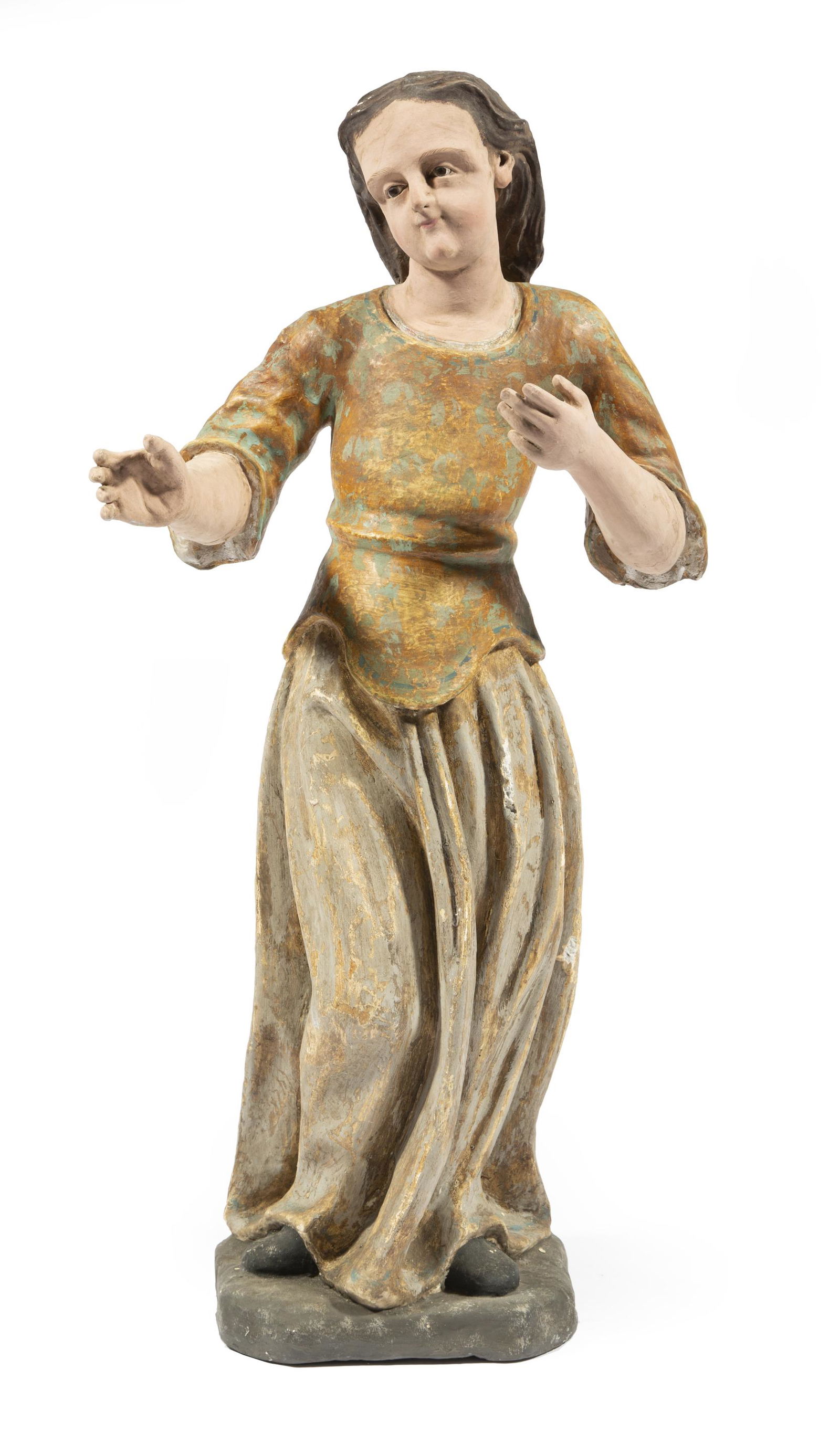 Painted Papier Mache Santo Figure (1 of 2)