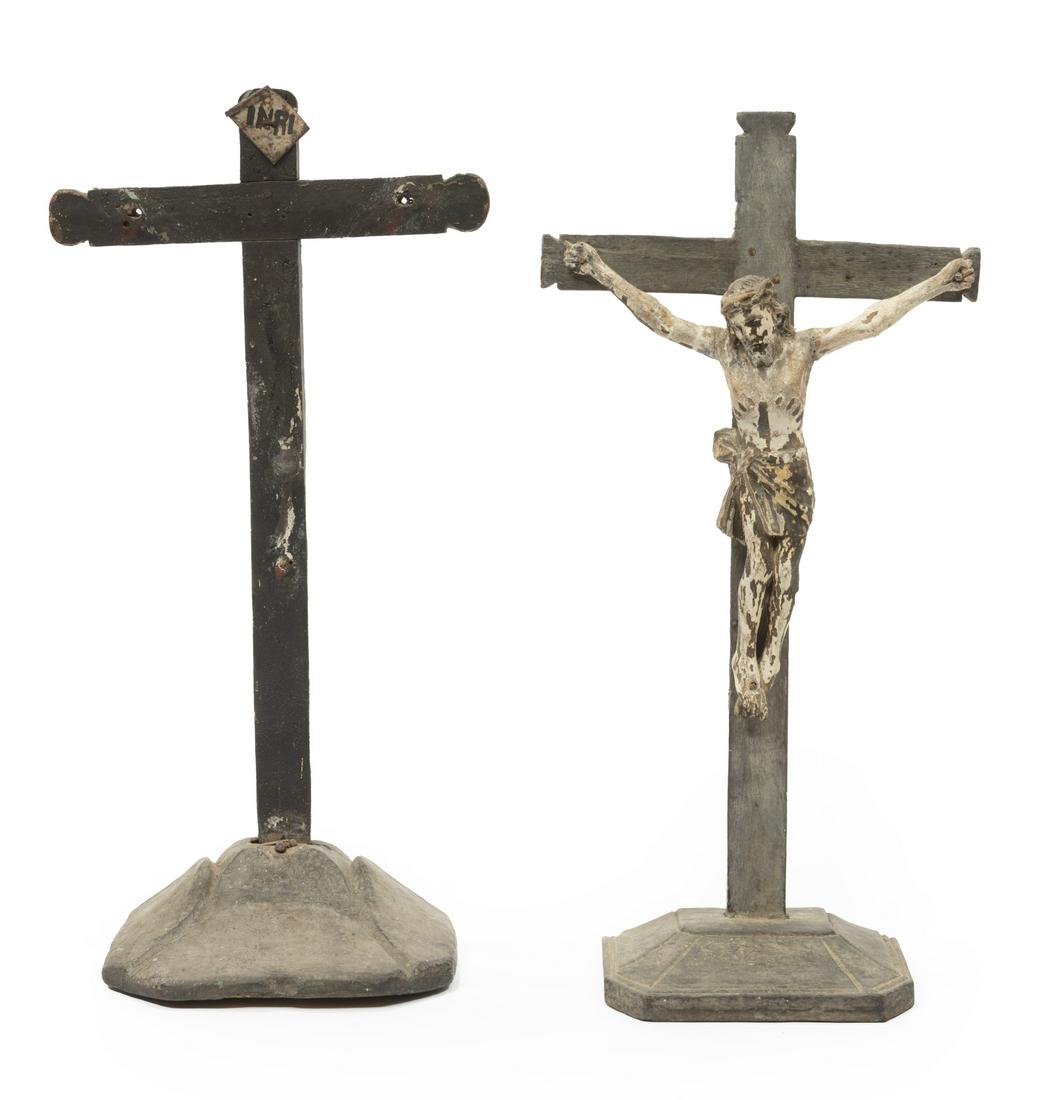 Antique Carved and Painted Wood Crucifix (1 of 4)