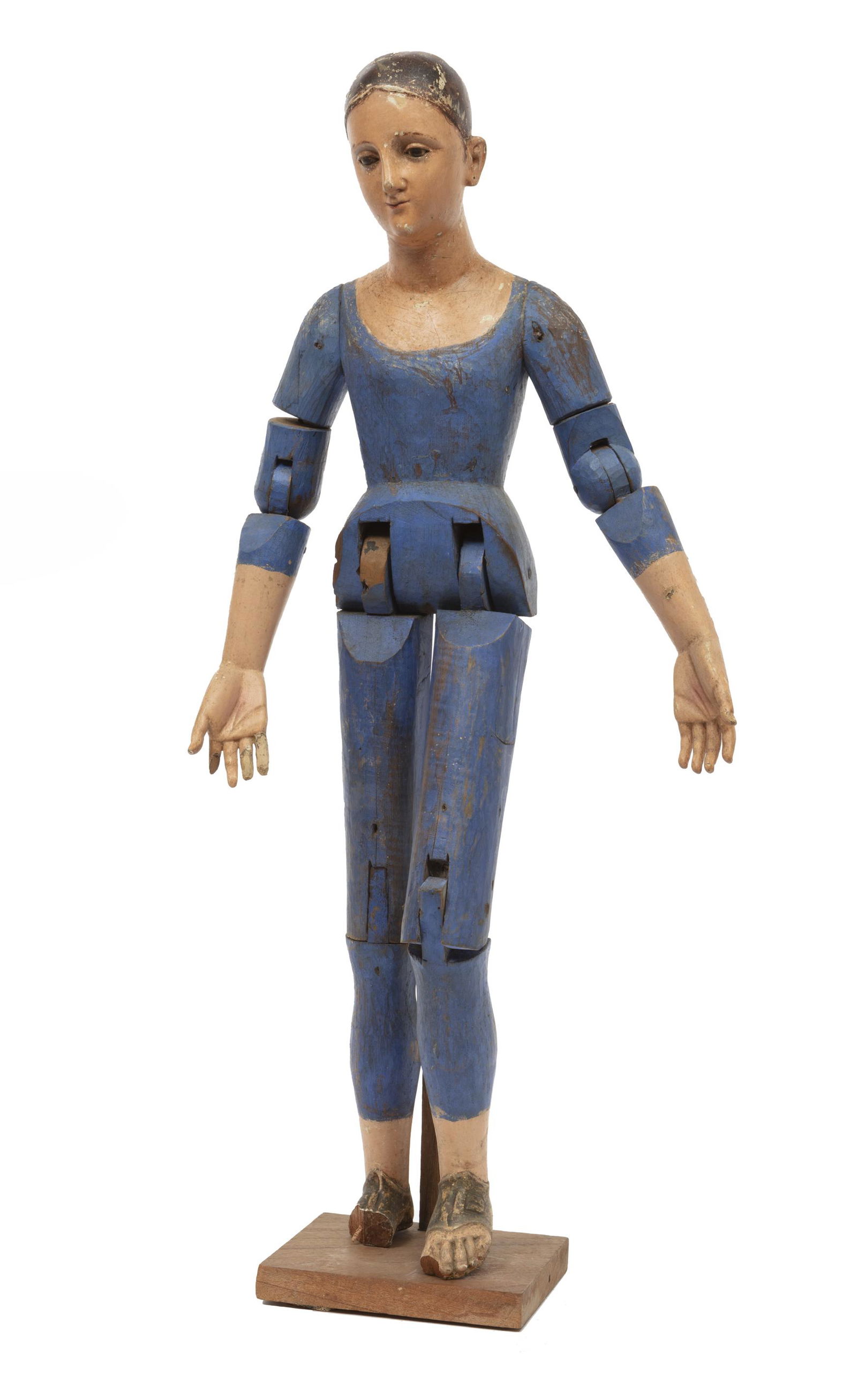 Carved and Painted Wood Santo Figure (1 of 2)