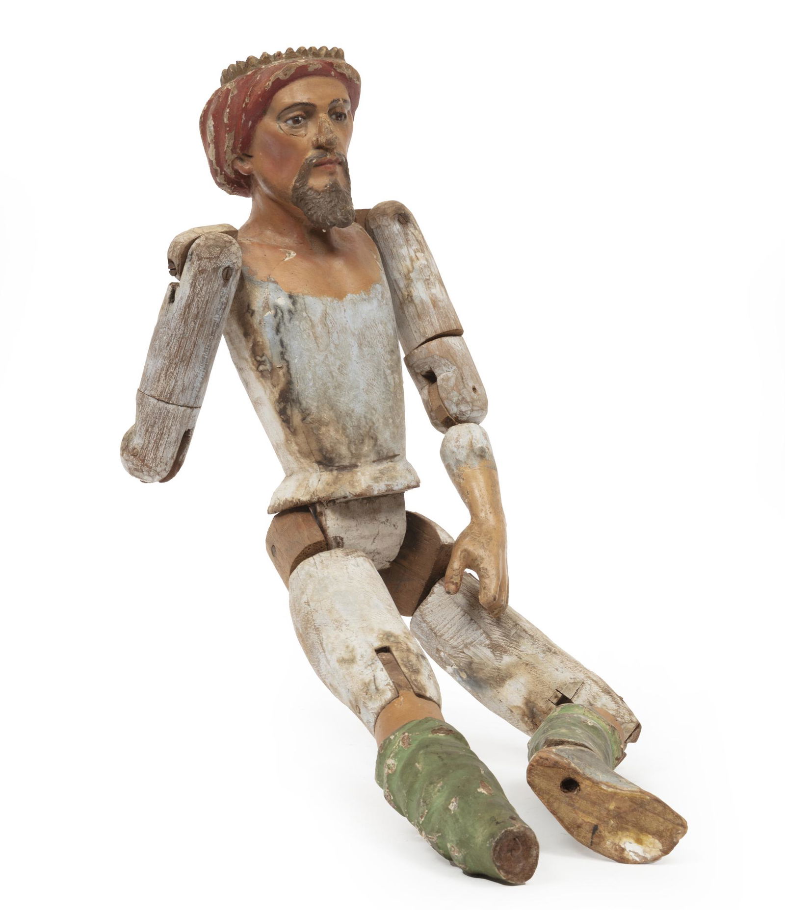 Carved and Painted Wood Santos Figure (1 of 2)