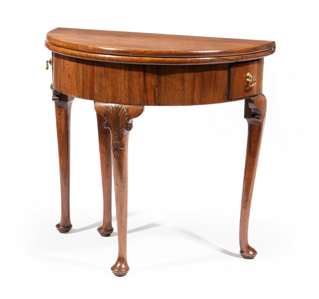 Queen Anne-Style Walnut Games Table (1 of 3)