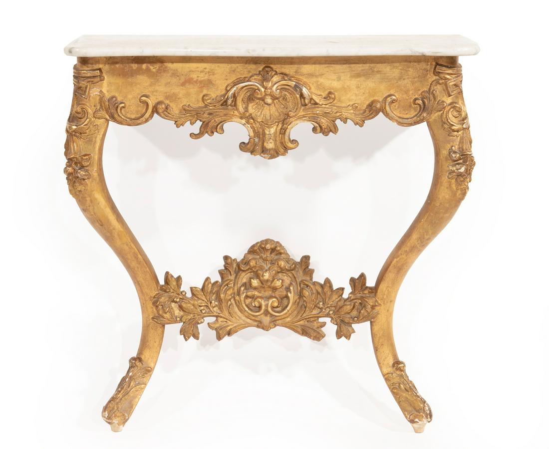Louis XV-Style Giltwood Console (1 of 1)