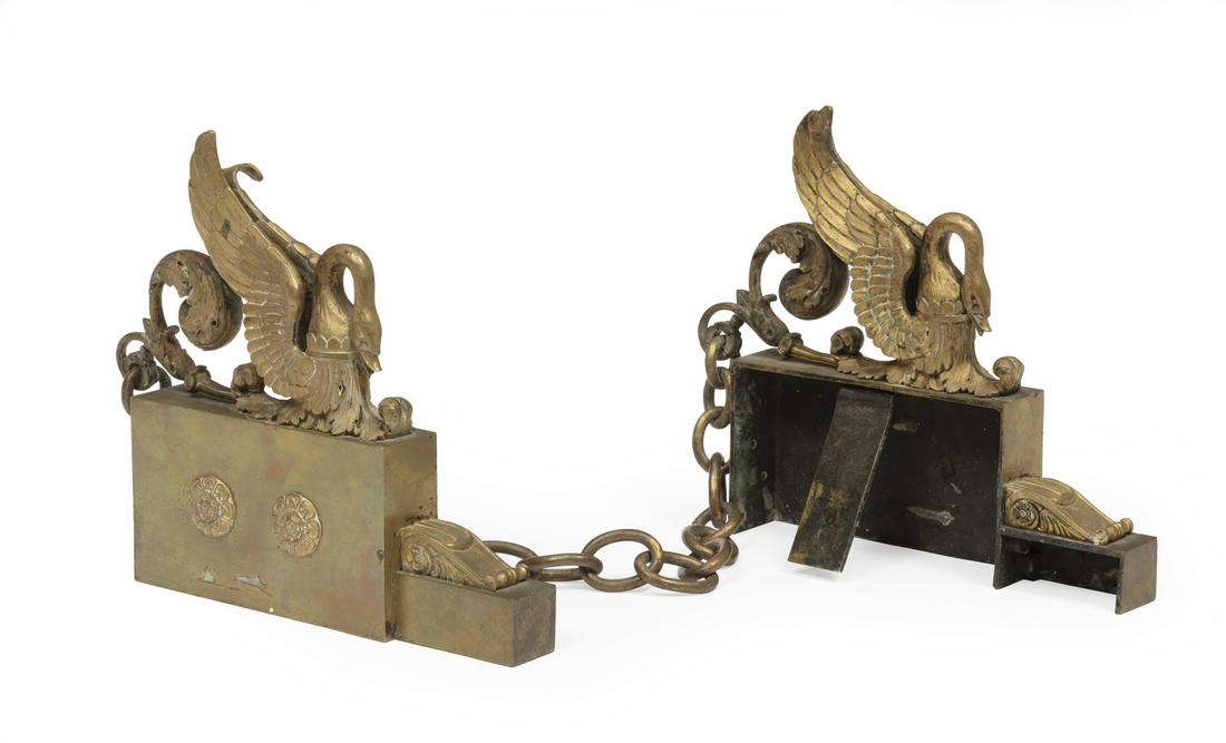 Pair of Empire Bronze Figural Chenets (1 of 3)