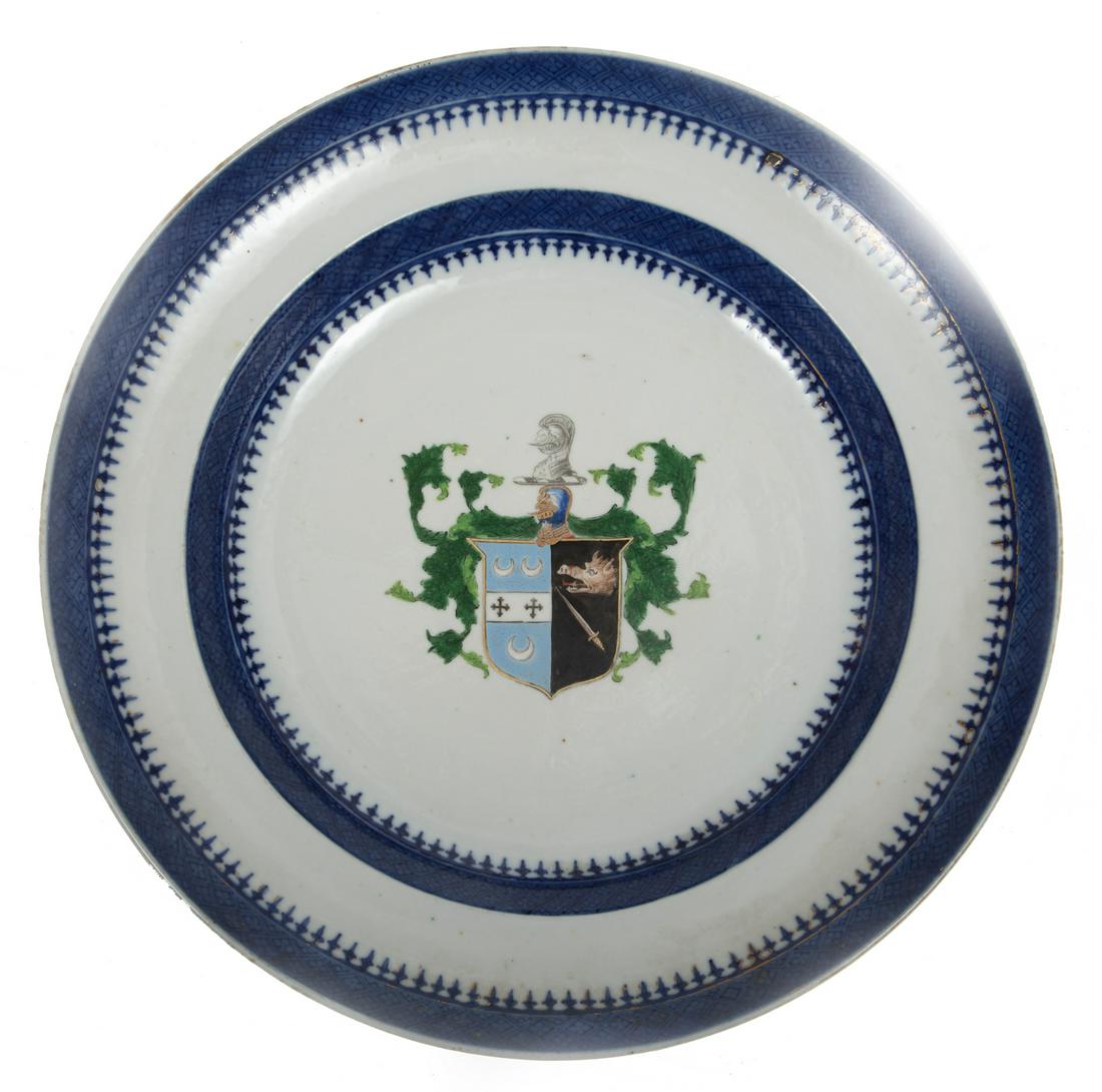 Chinese Export Porcelain Armorial Plate (1 of 3)