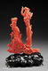 0197: Chinese Carved Coral Figural Group Two Beauties - 2