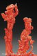 0197: Chinese Carved Coral Figural Group Two Beauties - 5