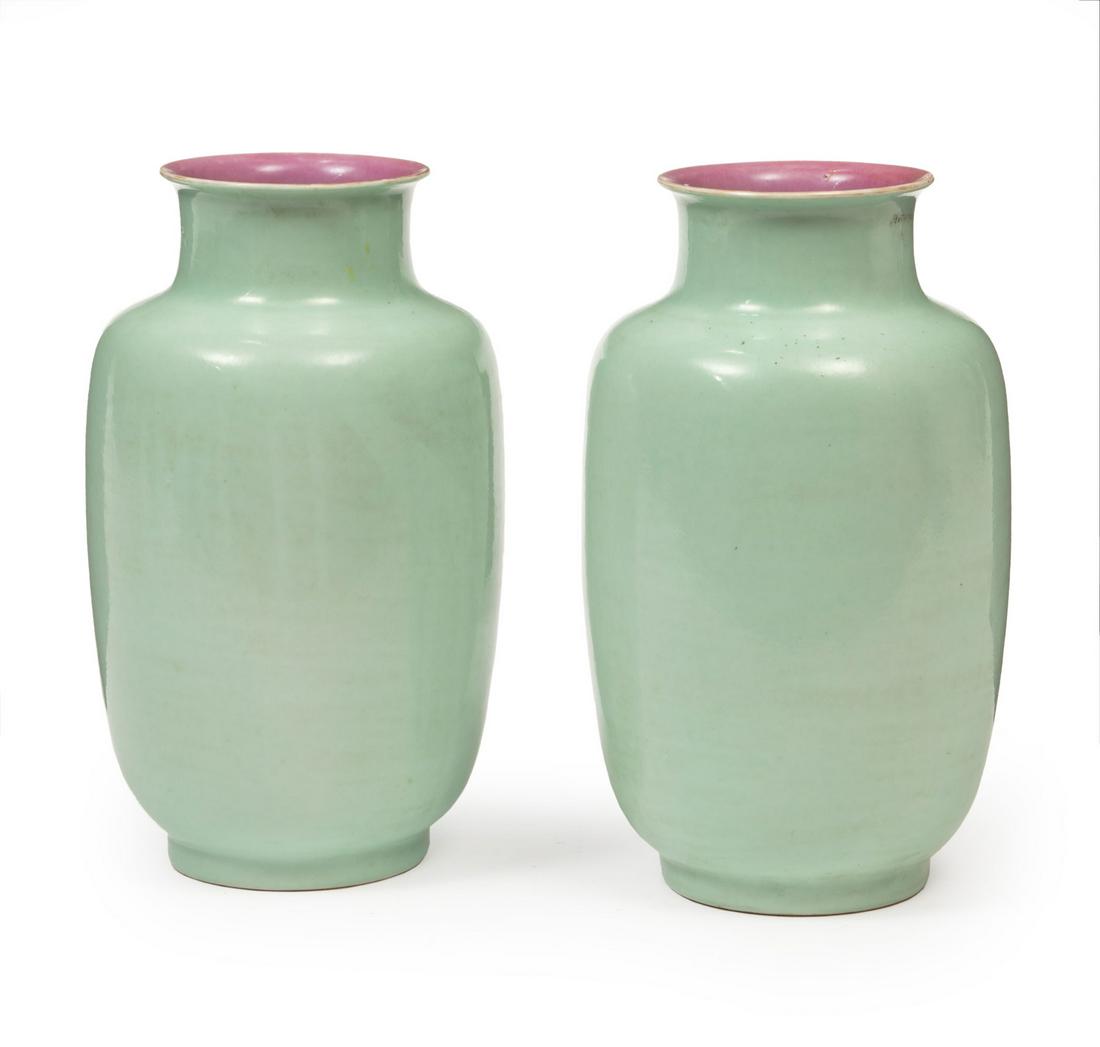 Chinese Turquoise Glazed Porcelain Lantern Vases (1 of 13)