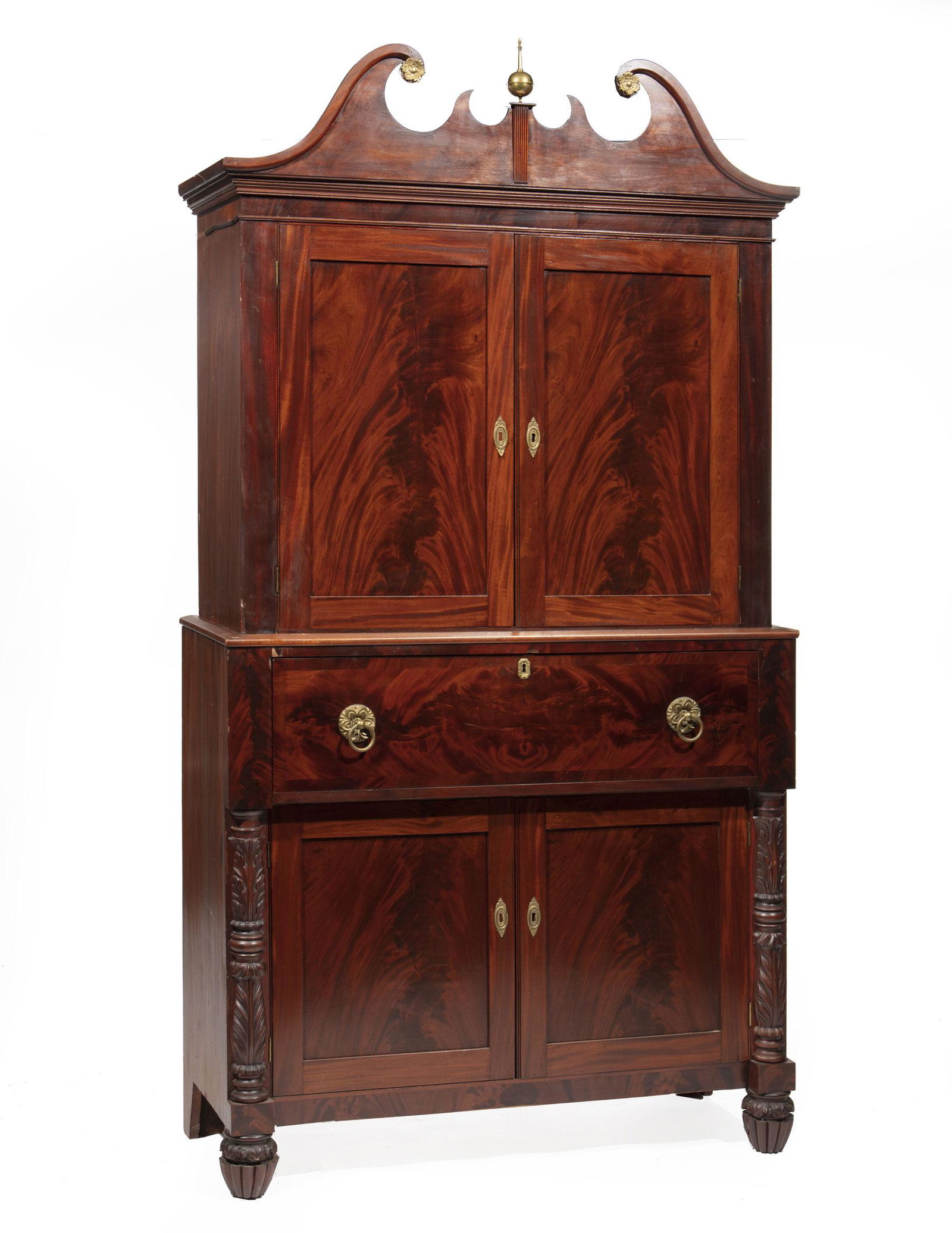 American Classical Carved Mahogany Bookcase (1 of 15)