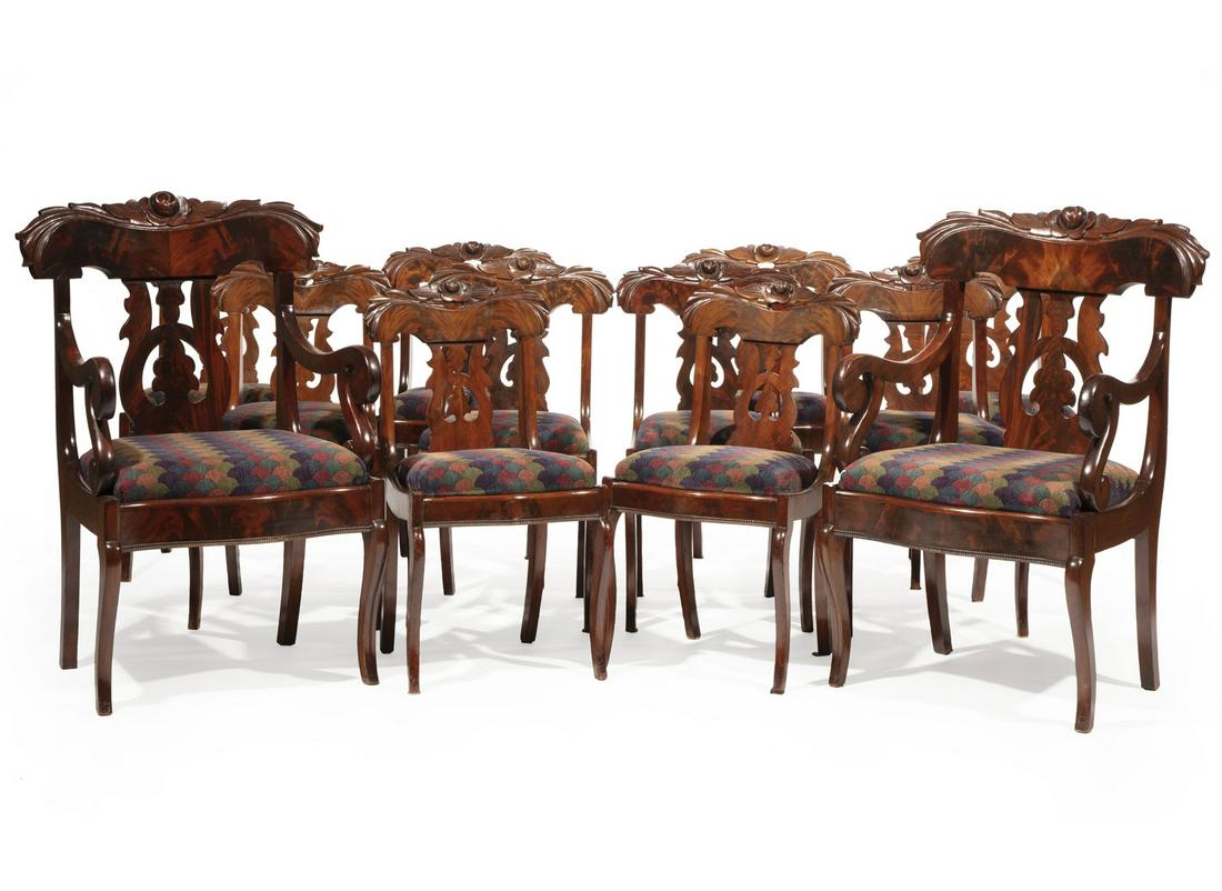 American Late Classical Mahogany Dining Chairs (1 of 7)