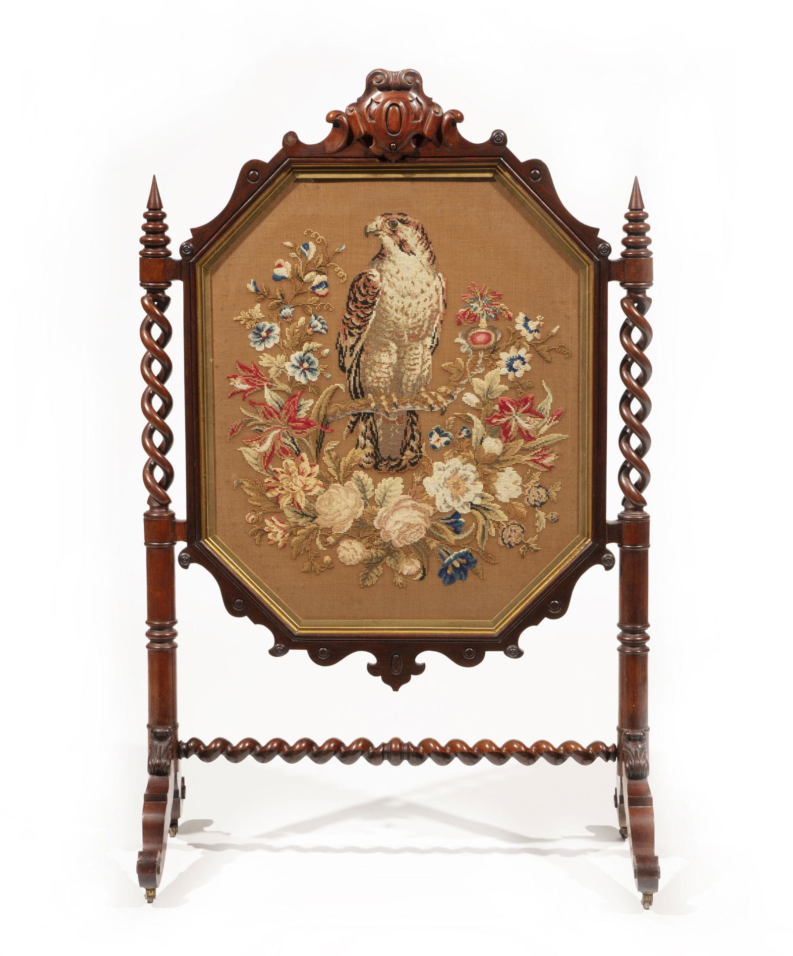 American Renaissance Carved Rosewood Fire Screen (1 of 3)