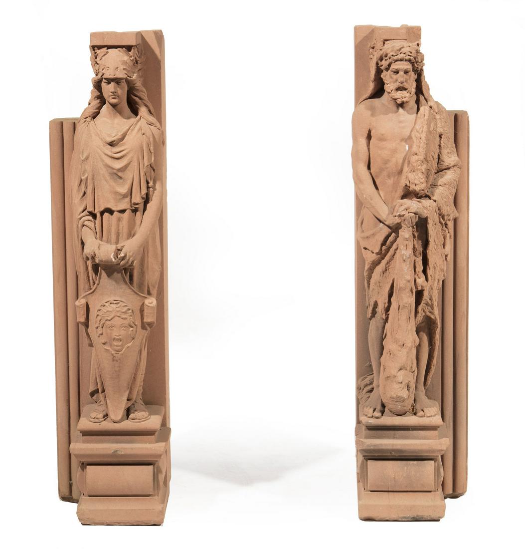 American Terracotta Figural Mantel Brackets (1 of 3)