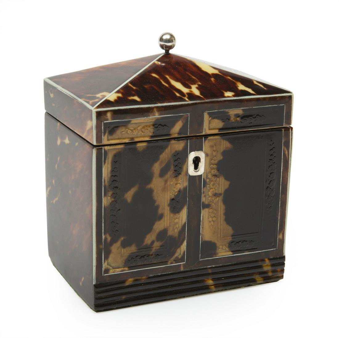 Georgian Tortoiseshell Tea Caddy (1 of 4)